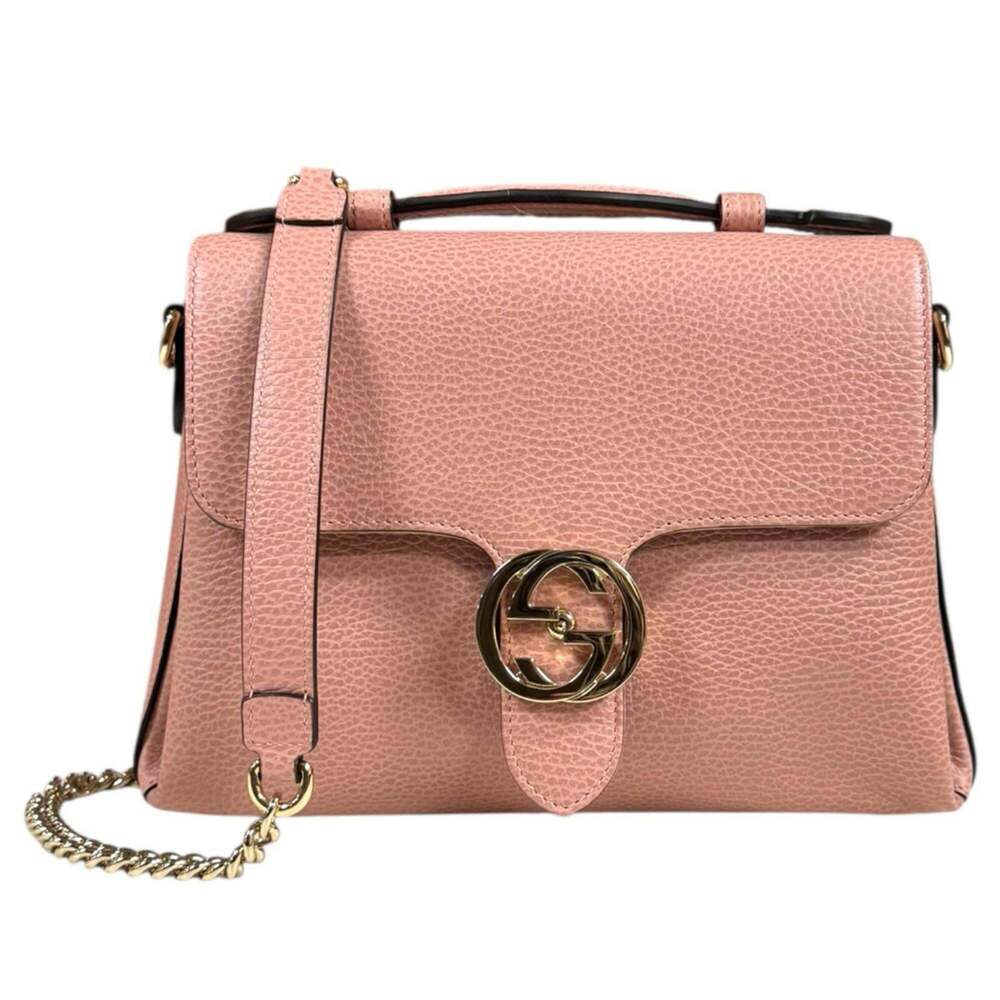 GUCCI Authentic Pink Leather Shoulder Bag